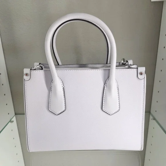 MICHAEL KORS MAPLE STUD OPTIC LAVANDER LEATHER MEDIUM SATCHEL BAG - Picture 5 of 10